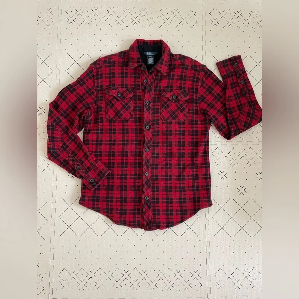 Ralph Lauren Polo kids double layered thermal plaid shirt XL 18-20